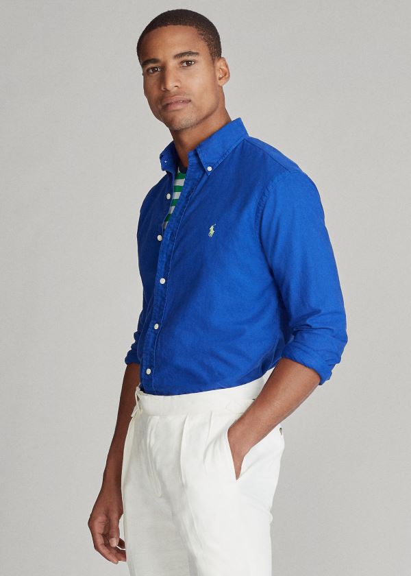 Polo Ralph Lauren Garment-Dyed Oxford Skjorte Herre Danmark (EJRIV3165)